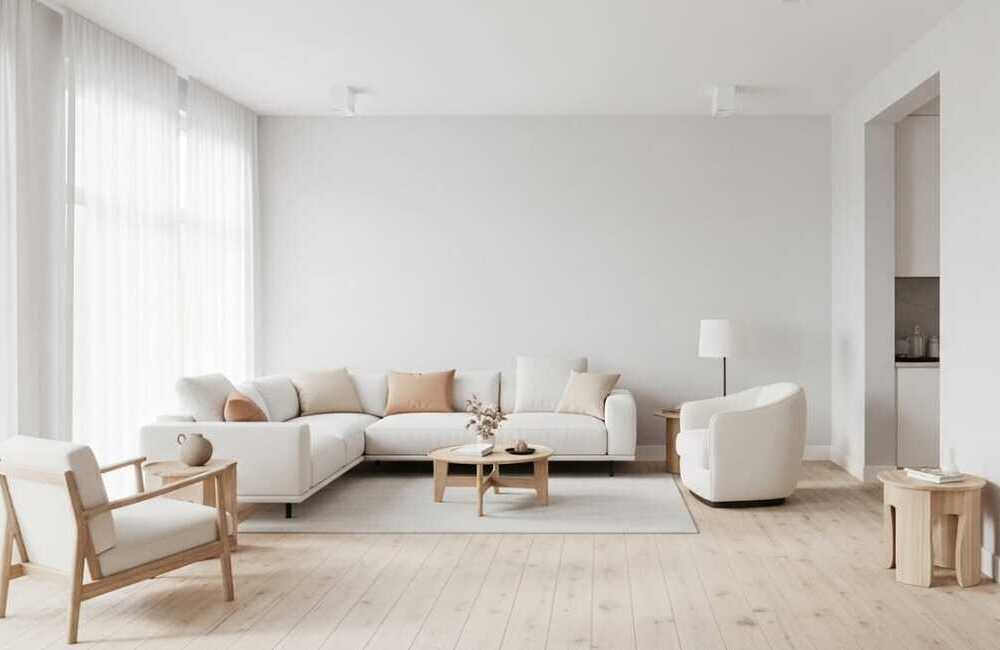 Applying modern interior paint colors in a living room